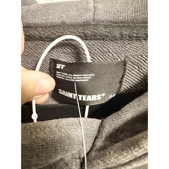 Saint Tears Oversized Hoodie Mouth Teeth Graphic Jesus Water Into Wine Large - Picture 11 of 11